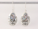 52126 Opengewerkte zilveren oorbellen met abalone schelp