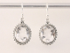 52259 Bewerkte ovale zilveren oorbellen met bergkristal