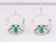 52441 Opengewerkte zilveren oorbellen met smaragd
