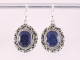 52864 Bewerkte zilveren oorbellen met lapis lazuli