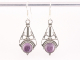 52998 Opengewerkte zilveren oorbellen met purpuriet