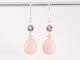 53447 Zilveren oorbellen met roze opaal en amethist