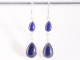 53526 Fijne lange zilveren oorbellen met lapis lazuli
