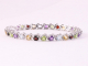 31366 Zilveren tennisarmband met multi color edelstenen