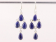 54175 Lange fijne zilveren oorbellen met lapis lazuli