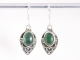 54182 Fijne bewerkte zilveren oorbellen met jade