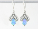 55109 Opengewerkte zilveren oorbellen met blauwe opaal