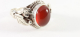 21159-17.5 Bewerkte zilveren ring met carneool - maat 17.5