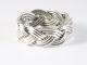 24417 Zware gevlochten zilveren ring