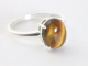 24914 Fijne hoogglans zilveren ring met tijgeroog