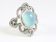 25229 Opengewerkte zilveren ring met aqua chalcedoon