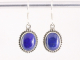 54224 Bewerkte ovale zilveren oorbellen met lapis lazuli
