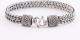 31258-21.5 cm Gevlochten zilveren armband met bewerkte sluiting - lengte 21.5 cm