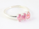 25140 Hoogglans zilveren ring met roze toermalijn