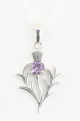 43196+HK Zilveren hanger met amethist aan ketting