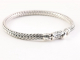 31954-20 Traditionele zilveren snake armband met bewerkte sluiting - polsomtrek 20 cm