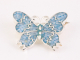 62059 Zilveren vlinder broche met blauwe schelp