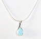 43621+HK Fijne hoogglans zilveren hanger met larimar aan ketting