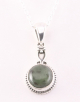 42306+HK Fijne bewerkte zilveren hanger met jade aan ketting