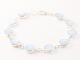 32022 Hoogglans zilveren armband met blauwe schelp