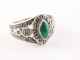 22648 Zilveren ring met jade en marcasiet