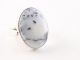 22955 Ovale zilveren ring met dendriet opaal