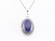 41124+HK Bewerkte zilveren hanger met lapis lazuli aan ketting