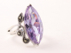 24060 Zware zilveren ring met amethist en marcasiet
