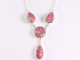 10597 Zilveren ketting met roze thuliet