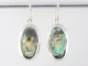 55541 Ovale hoogglans zilveren oorbellen met abalone schelp