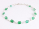 31076 Fijne zilveren schakelarmband met groene onyx
