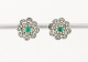 51743 Zilveren oorstekers met marcasiet en groene onyx