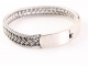 32158-21cm Gevlochten zilveren armband met kliksluiting - lengte 21 cm.