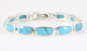 32518 Hoogglans zilveren armband met blauwe turkoois