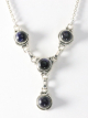 10732 Zilveren ketting met blauwe zonnesteen