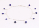61136 Fijne zilveren enkelband met lapis lazuli
