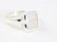 24964 Hoogglans zilveren ring met regenboog maansteen