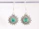 54208 Fijne bewerkte zilveren oorbellen met groene onyx