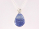 40308+HK Zilveren hanger met blauwe kwarts aan jasseron ketting