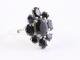 22113 Zilveren ring met blauwe saffier