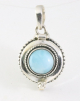 43263 Bewerkt zilveren medaillon met larimar