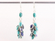 53052 Lange trosvormige zilveren oorbellen met lapis lazuli en turkoois