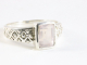 24404 Bewerkte zilveren ring met rozenkwarts