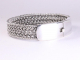 30914-19.5cm Zware gevlochten zilveren armband met kliksluiting - pols 19.5 cm