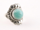 22144 Bewerkte zilveren ring met amazoniet