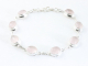 32373 Hoogglans zilveren armband met rozenkwarts