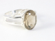 24412 Opengewerkte hoogglans zilveren ring met rookkwarts