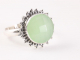 21443 Ronde bewerkte zilveren ring met prehniet