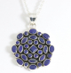 43467+HK Grote zilveren hanger met lapis lazuli aan ketting