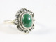 25369 Fijne bewerkte zilveren ring met malachiet